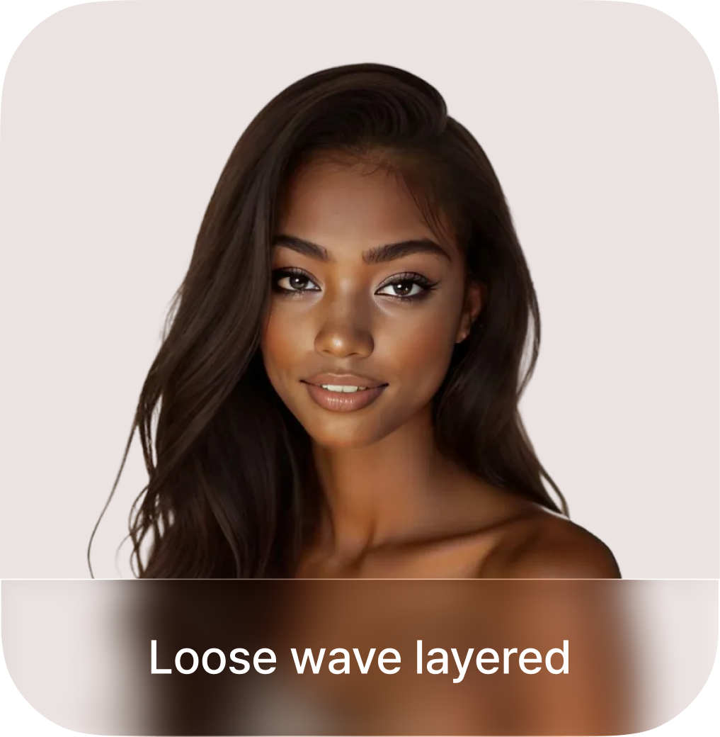 African American Woman Loose Wave Layered